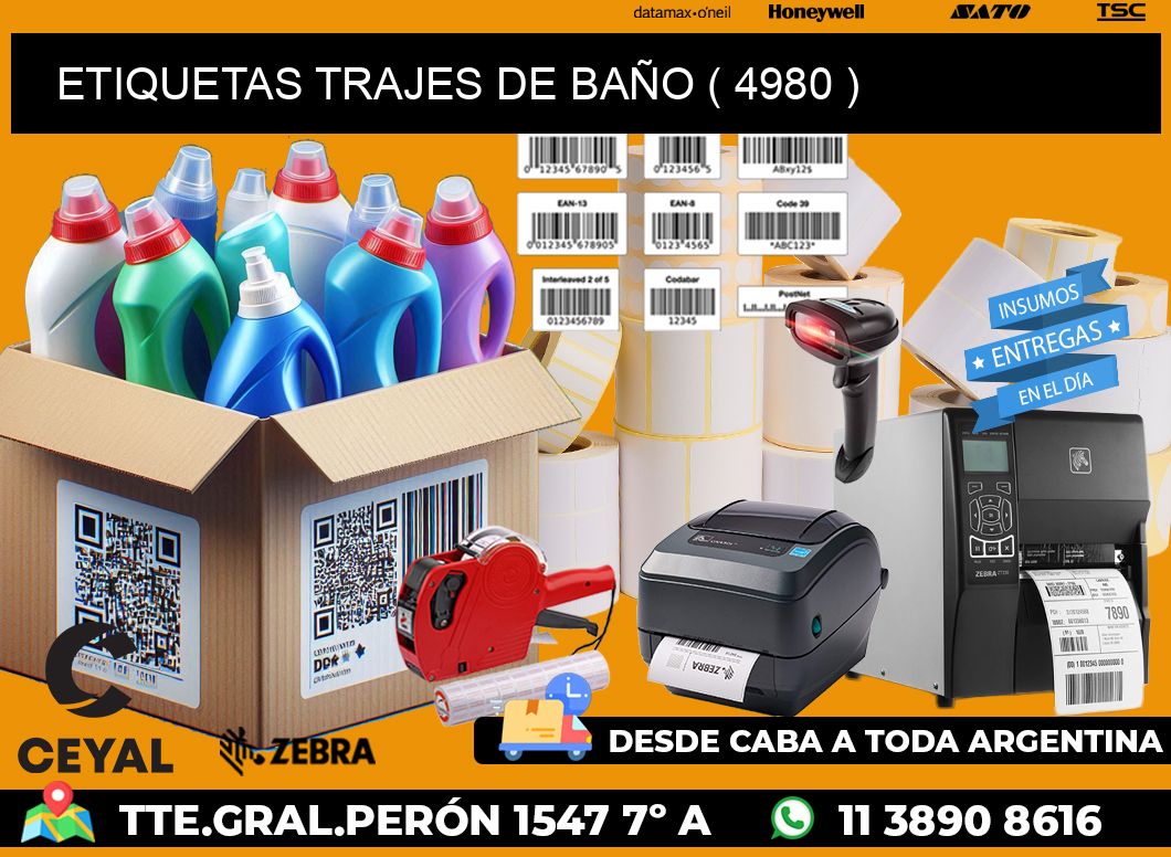 ETIQUETAS TRAJES DE BAÑO ( 4980 )