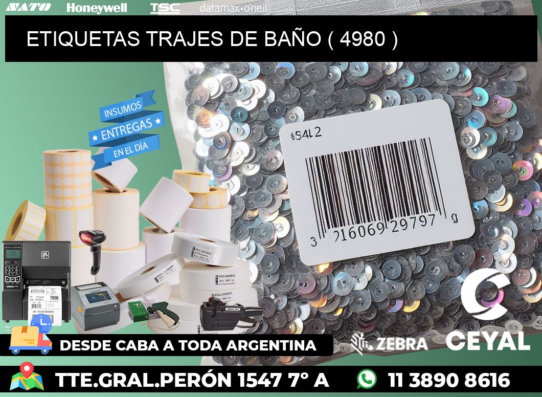 ETIQUETAS TRAJES DE BAÑO ( 4980 )