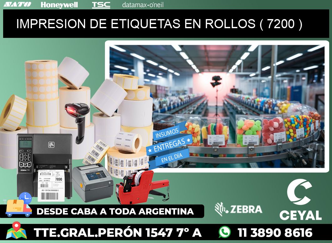 IMPRESION DE ETIQUETAS EN ROLLOS ( 7200 )