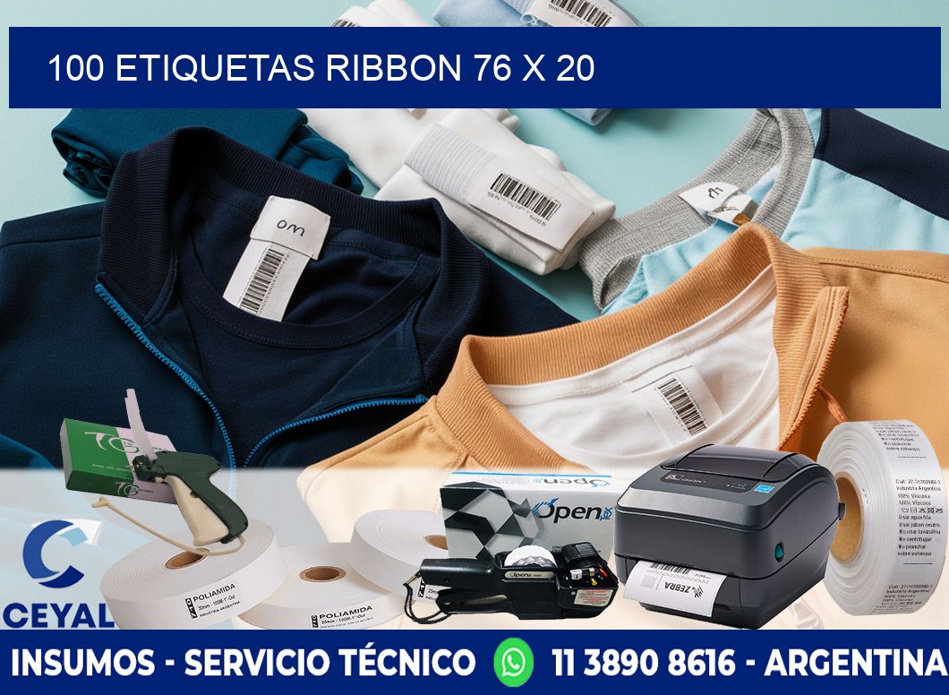 100 ETIQUETAS RIBBON 76 x 20