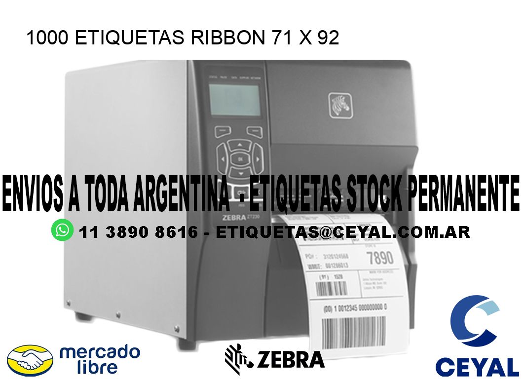 1000 ETIQUETAS RIBBON 71 x 92