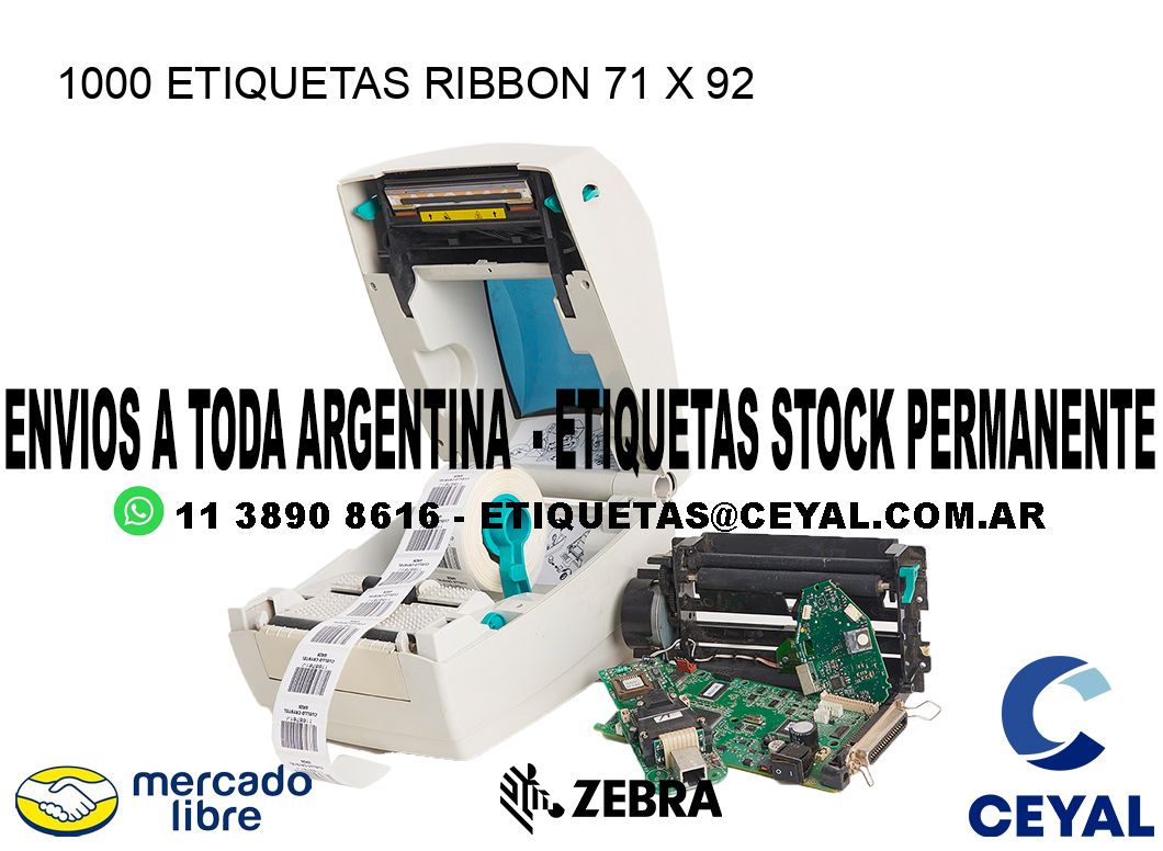 1000 ETIQUETAS RIBBON 71 x 92