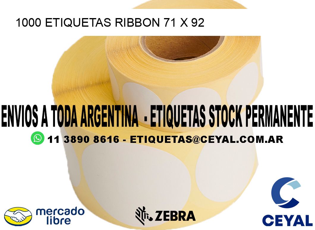 1000 ETIQUETAS RIBBON 71 x 92