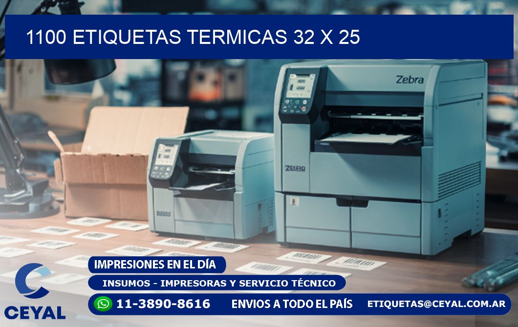 1100 ETIQUETAS TERMICAS 32 x 25