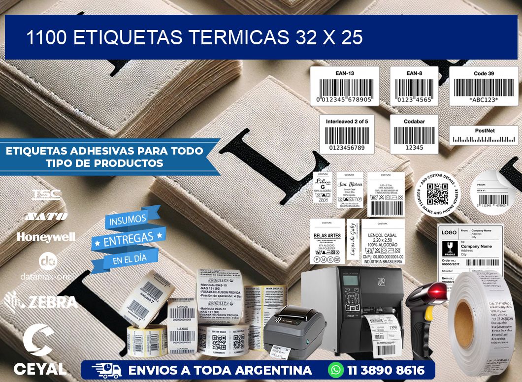 1100 ETIQUETAS TERMICAS 32 x 25