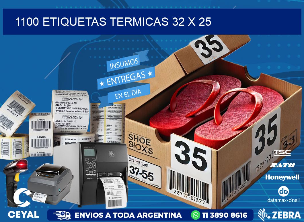 1100 ETIQUETAS TERMICAS 32 x 25