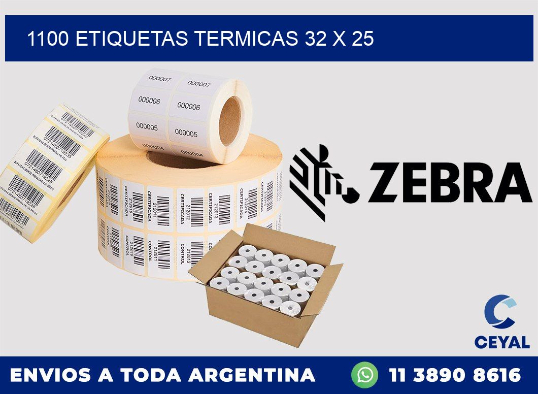 1100 ETIQUETAS TERMICAS 32 x 25