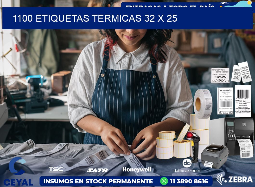 1100 ETIQUETAS TERMICAS 32 x 25