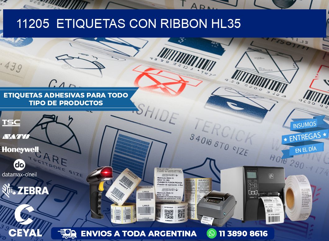 11205  ETIQUETAS CON RIBBON HL35