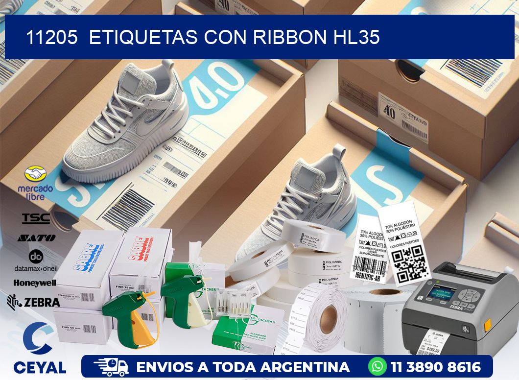 11205  ETIQUETAS CON RIBBON HL35