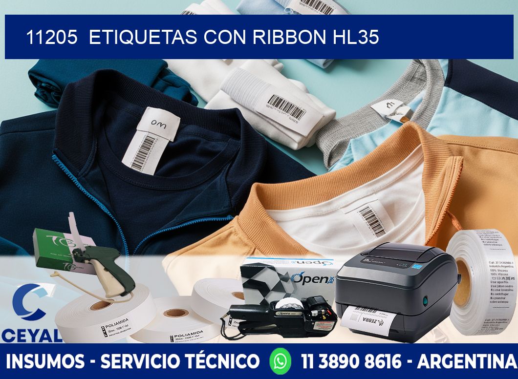 11205  ETIQUETAS CON RIBBON HL35