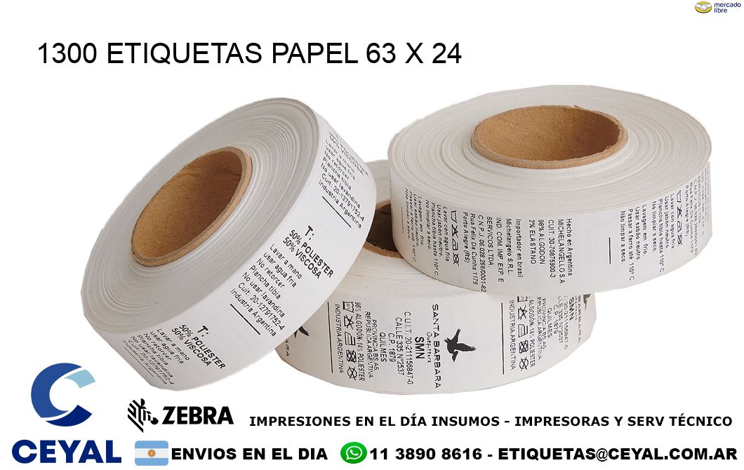 1300 ETIQUETAS PAPEL 63 x 24