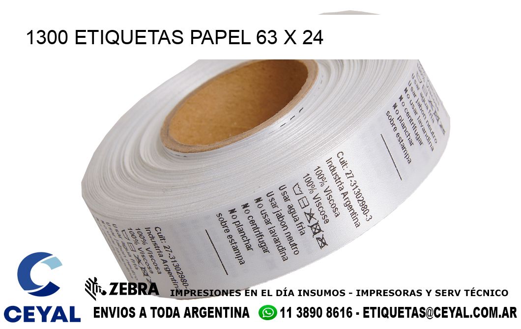 1300 ETIQUETAS PAPEL 63 x 24