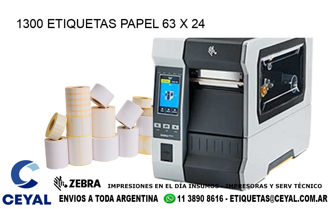 1300 ETIQUETAS PAPEL 63 x 24