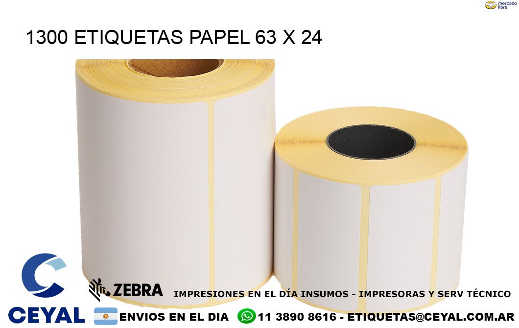 1300 ETIQUETAS PAPEL 63 x 24