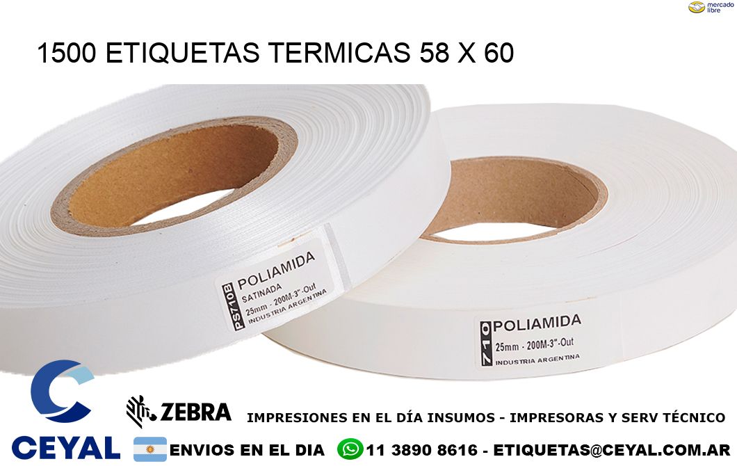 1500 ETIQUETAS TERMICAS 58 x 60