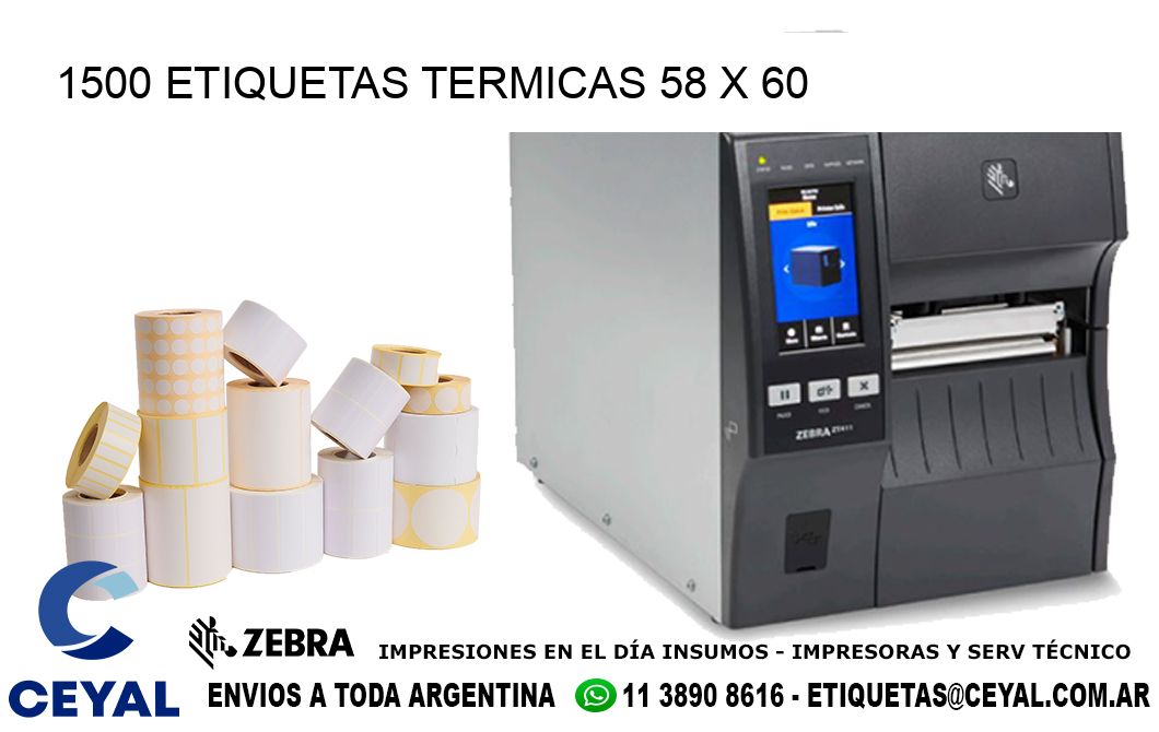 1500 ETIQUETAS TERMICAS 58 x 60