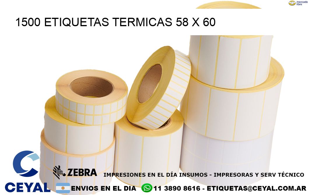 1500 ETIQUETAS TERMICAS 58 x 60