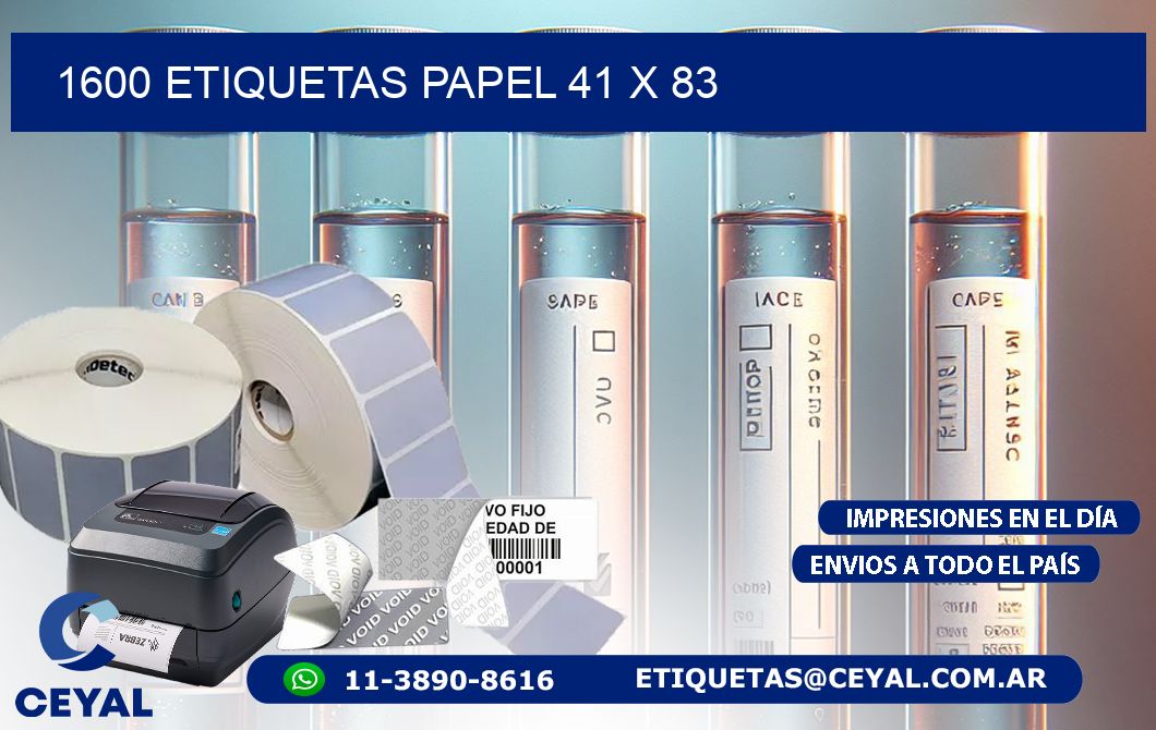 1600 ETIQUETAS PAPEL 41 x 83