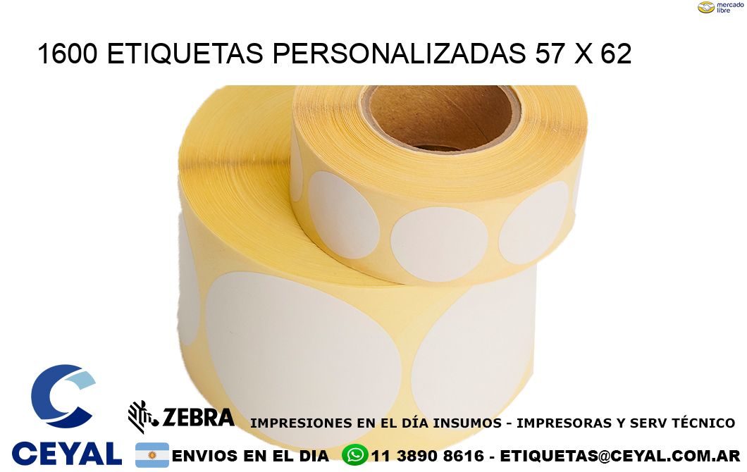 1600 ETIQUETAS PERSONALIZADAS 57 x 62