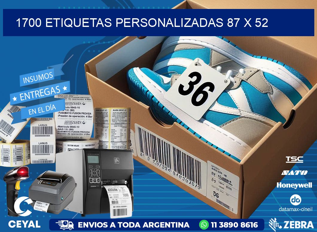 1700 ETIQUETAS PERSONALIZADAS 87 x 52