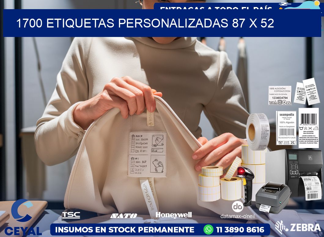 1700 ETIQUETAS PERSONALIZADAS 87 x 52