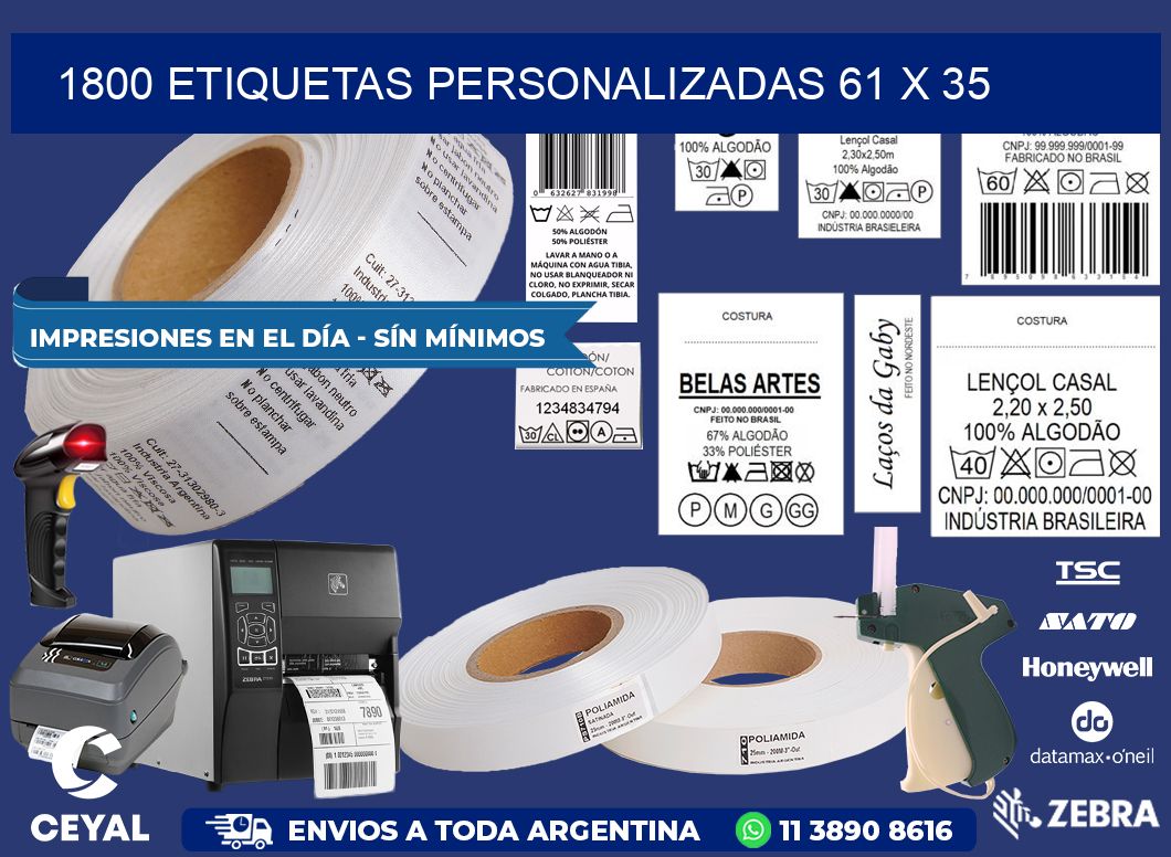 1800 ETIQUETAS PERSONALIZADAS 61 x 35