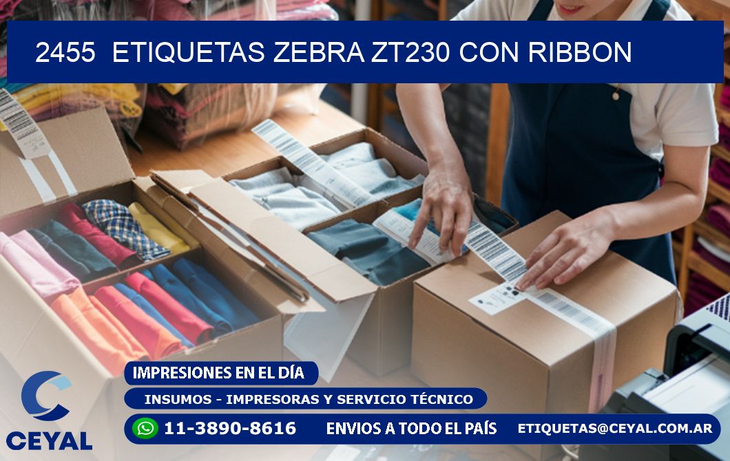 2455  ETIQUETAS ZEBRA ZT230 CON RIBBON