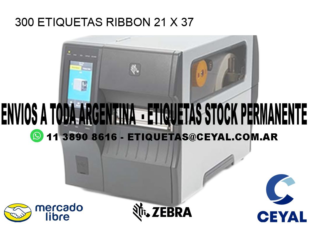 300 ETIQUETAS RIBBON 21 x 37