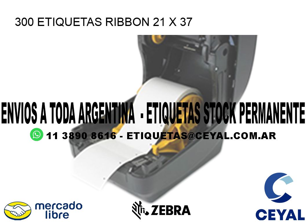 300 ETIQUETAS RIBBON 21 x 37