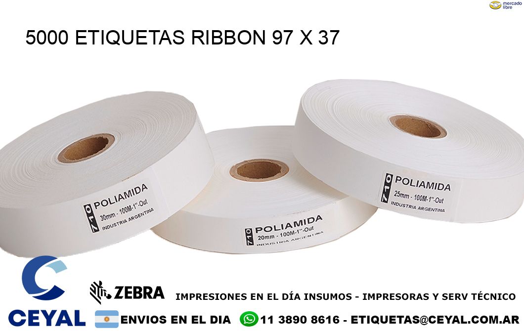 5000 ETIQUETAS RIBBON 97 x 37