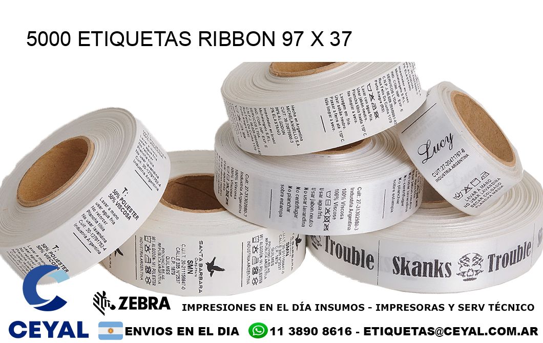 5000 ETIQUETAS RIBBON 97 x 37