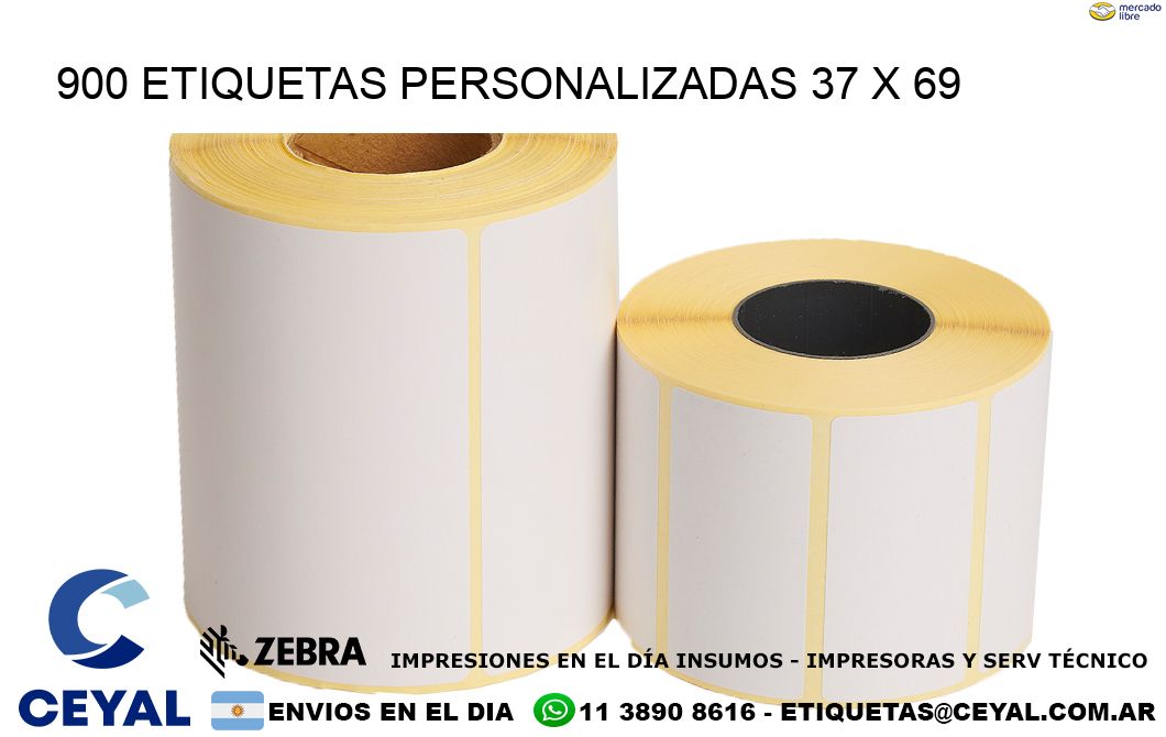 900 ETIQUETAS PERSONALIZADAS 37 x 69