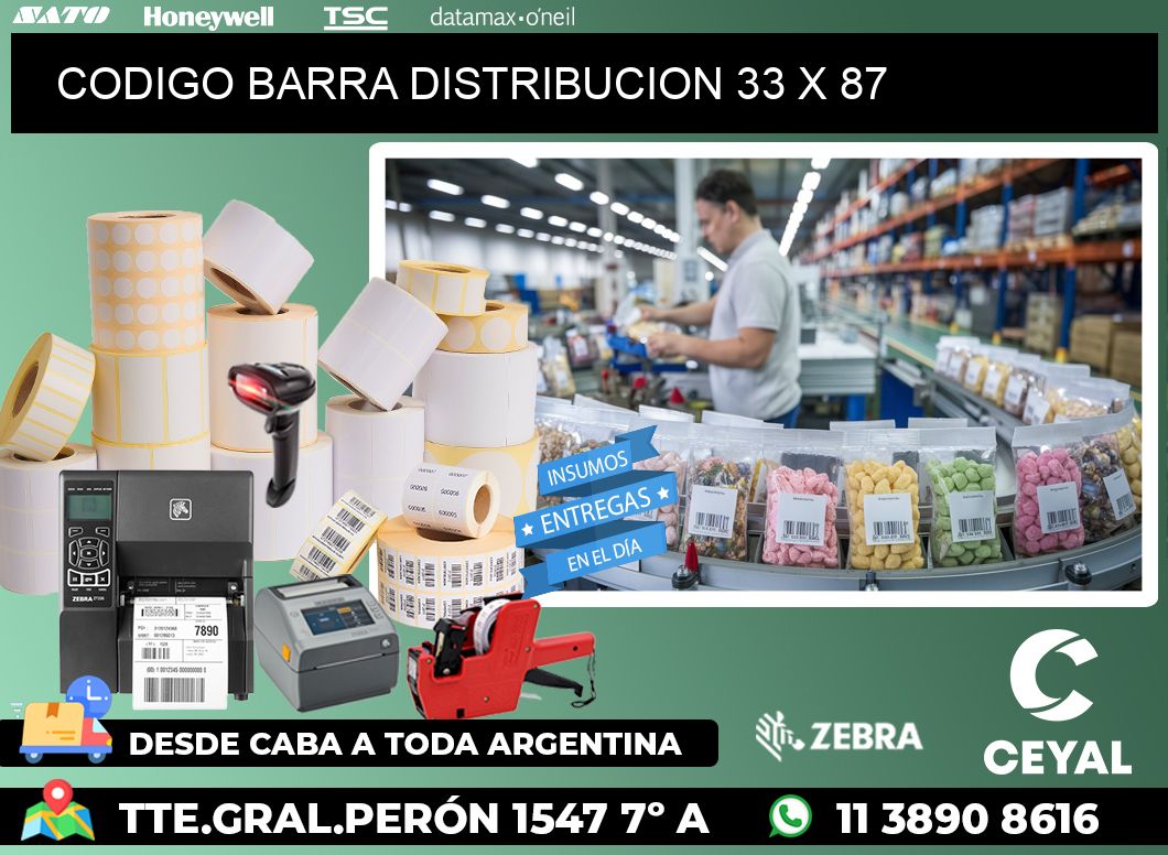 CODIGO BARRA DISTRIBUCION 33 x 87