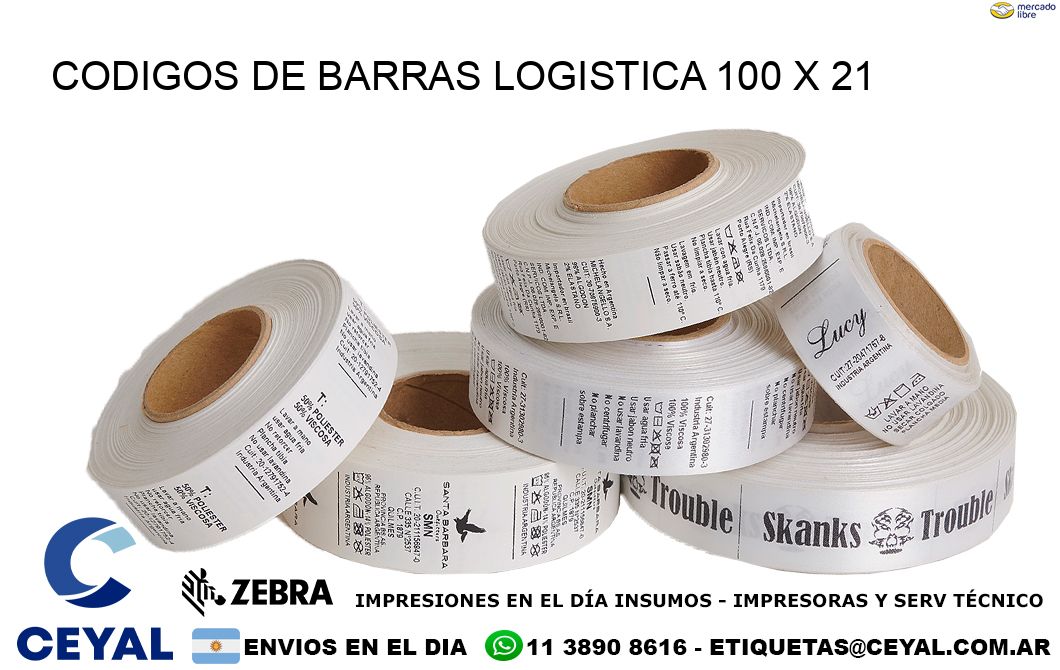 CODIGOS DE BARRAS LOGISTICA 100 x 21