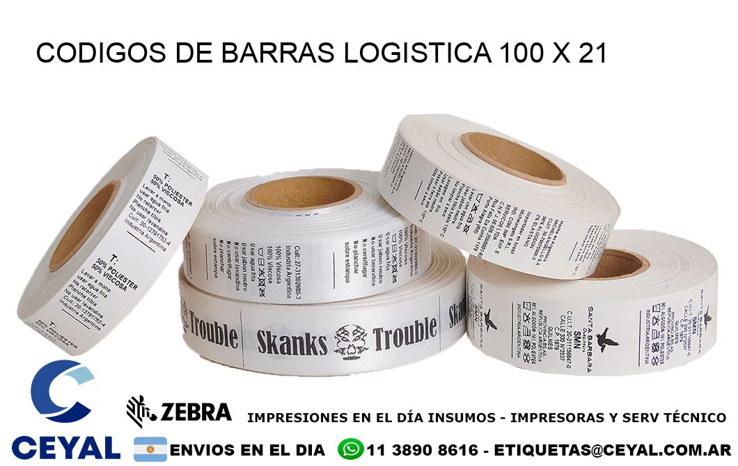 CODIGOS DE BARRAS LOGISTICA 100 x 21