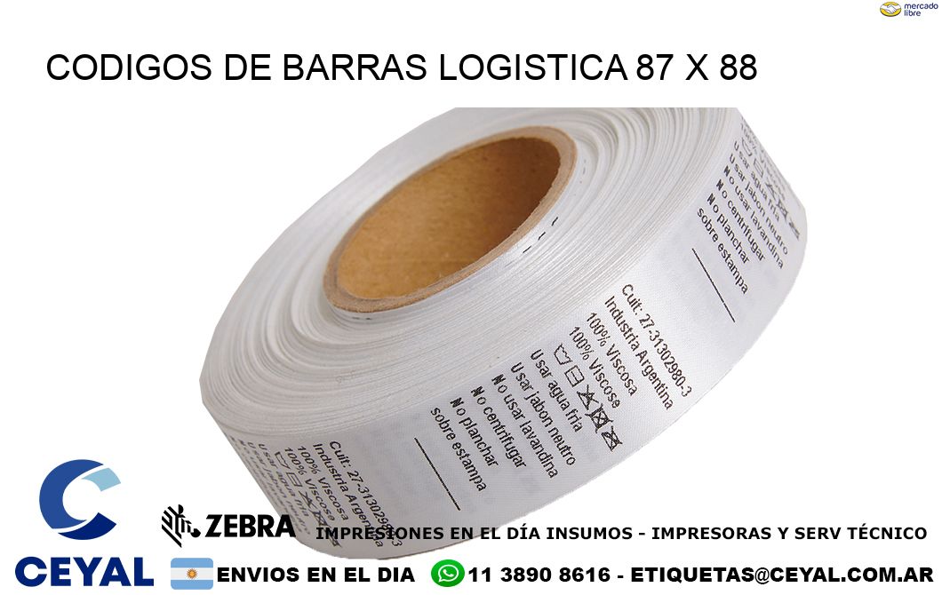 CODIGOS DE BARRAS LOGISTICA 87 x 88