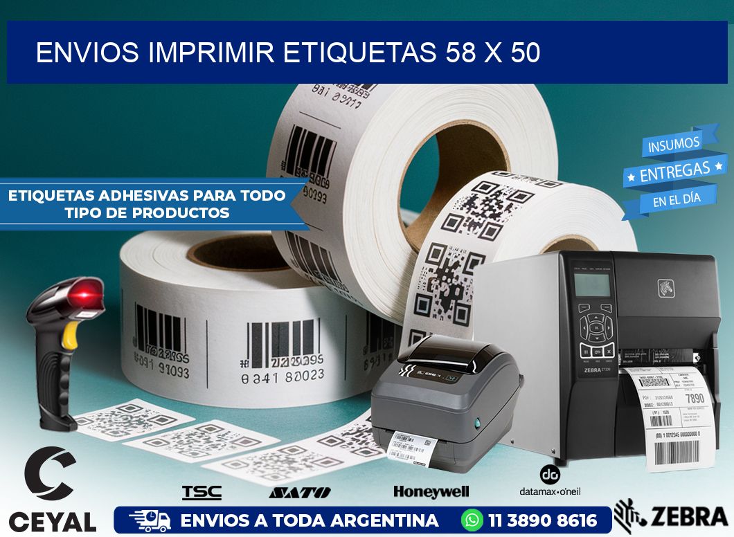 ENVIOS IMPRIMIR ETIQUETAS 58 x 50