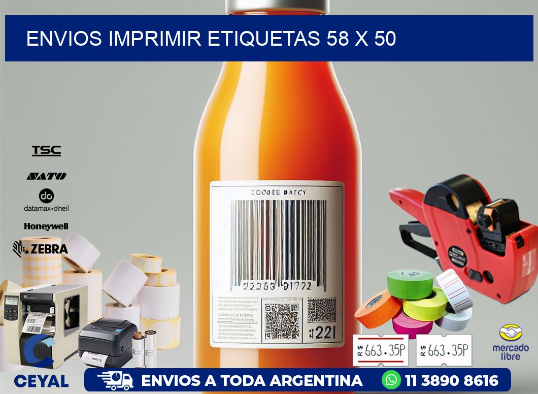 ENVIOS IMPRIMIR ETIQUETAS 58 x 50