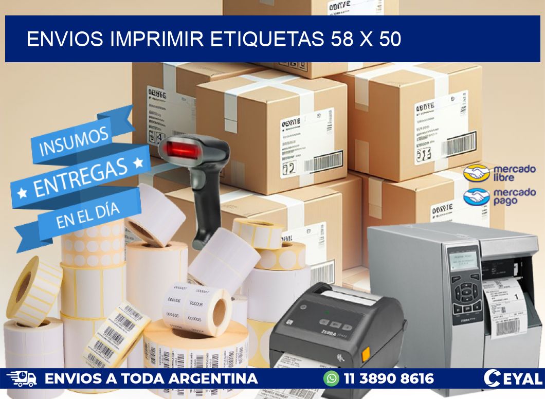 ENVIOS IMPRIMIR ETIQUETAS 58 x 50