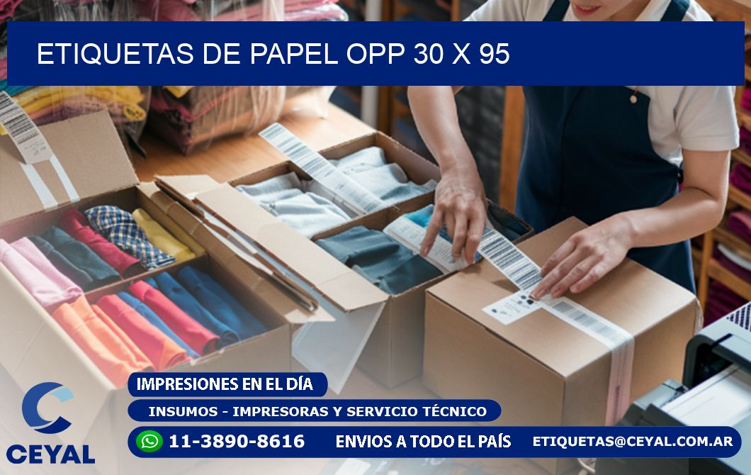 ETIQUETAS DE PAPEL OPP 30 x 95