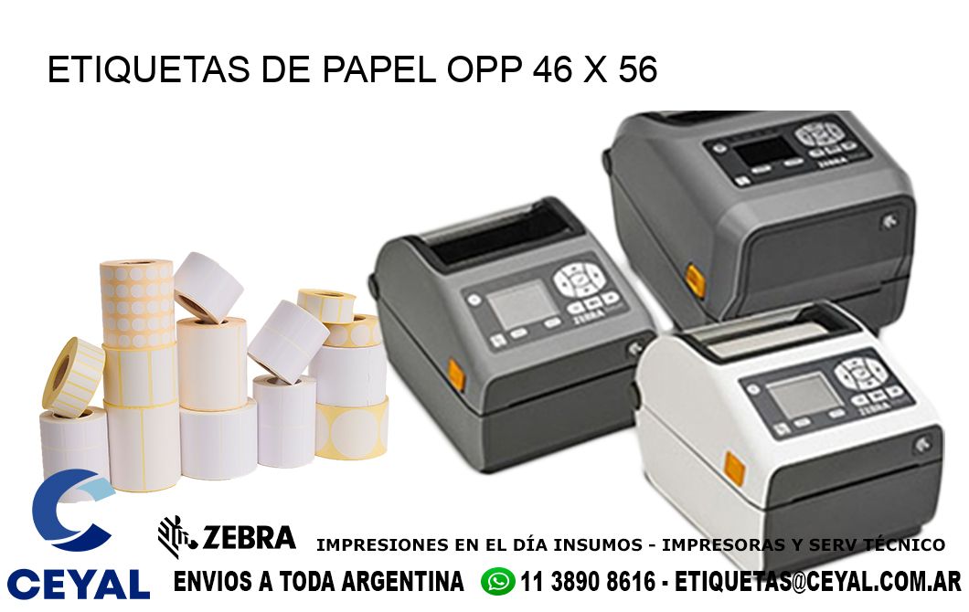 ETIQUETAS DE PAPEL OPP 46 x 56