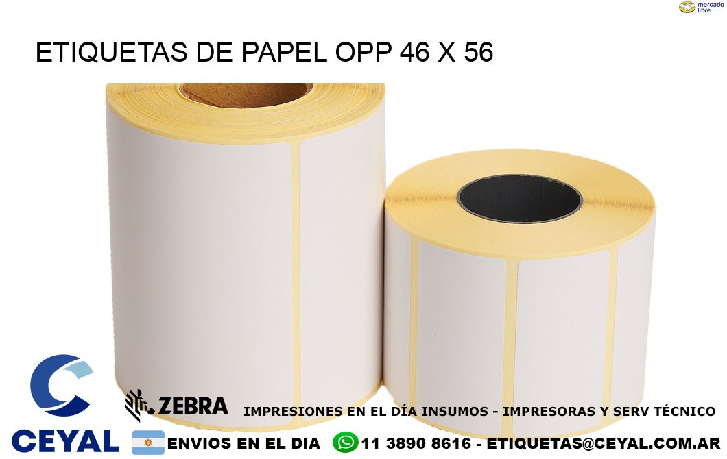 ETIQUETAS DE PAPEL OPP 46 x 56