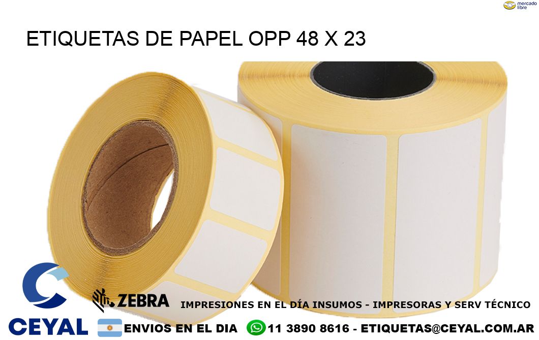 ETIQUETAS DE PAPEL OPP 48 x 23