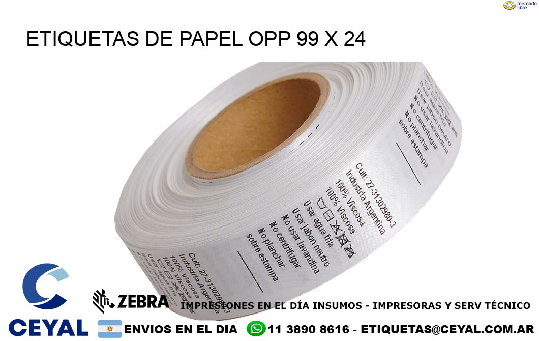 ETIQUETAS DE PAPEL OPP 99 x 24