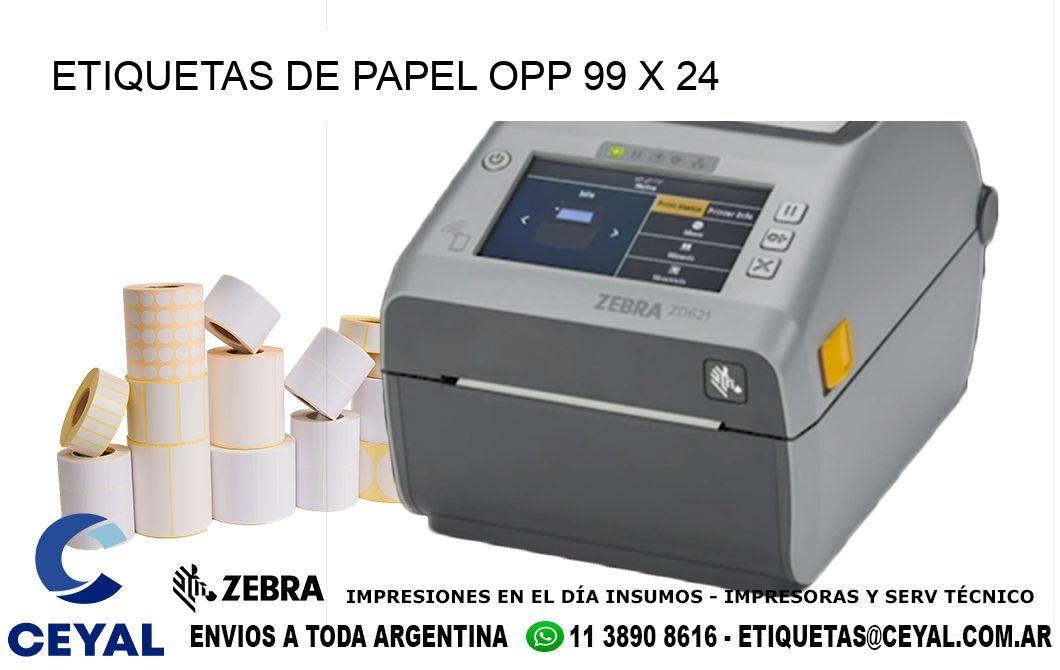 ETIQUETAS DE PAPEL OPP 99 x 24