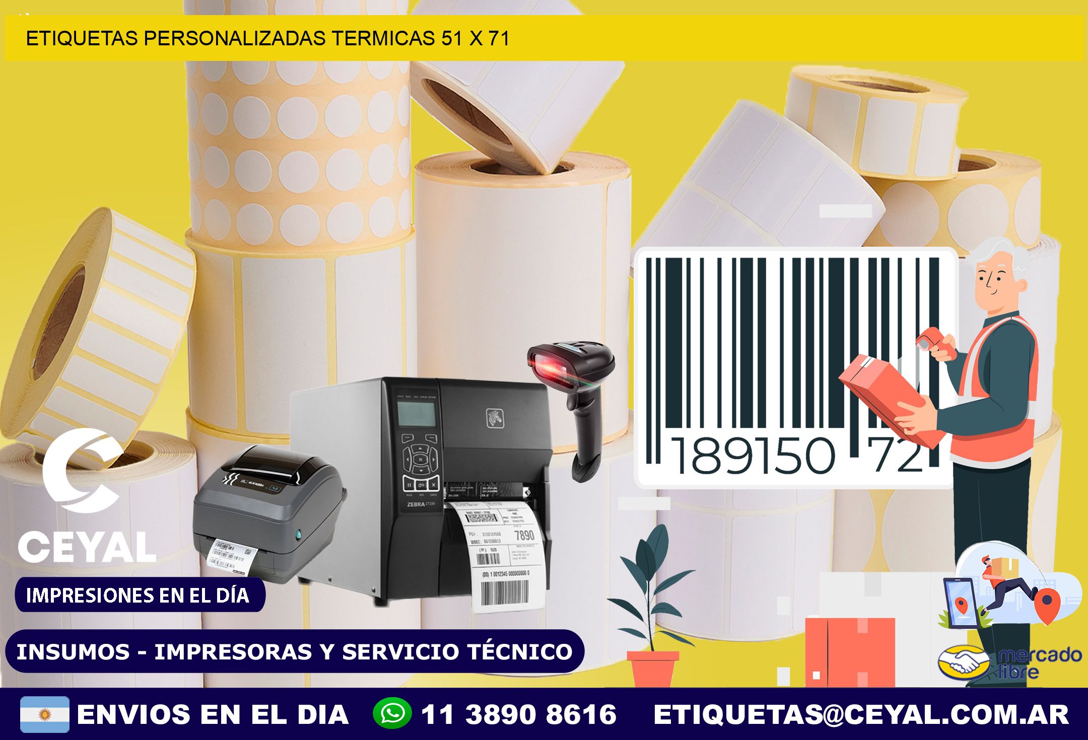 ETIQUETAS PERSONALIZADAS TERMICAS 51 x 71