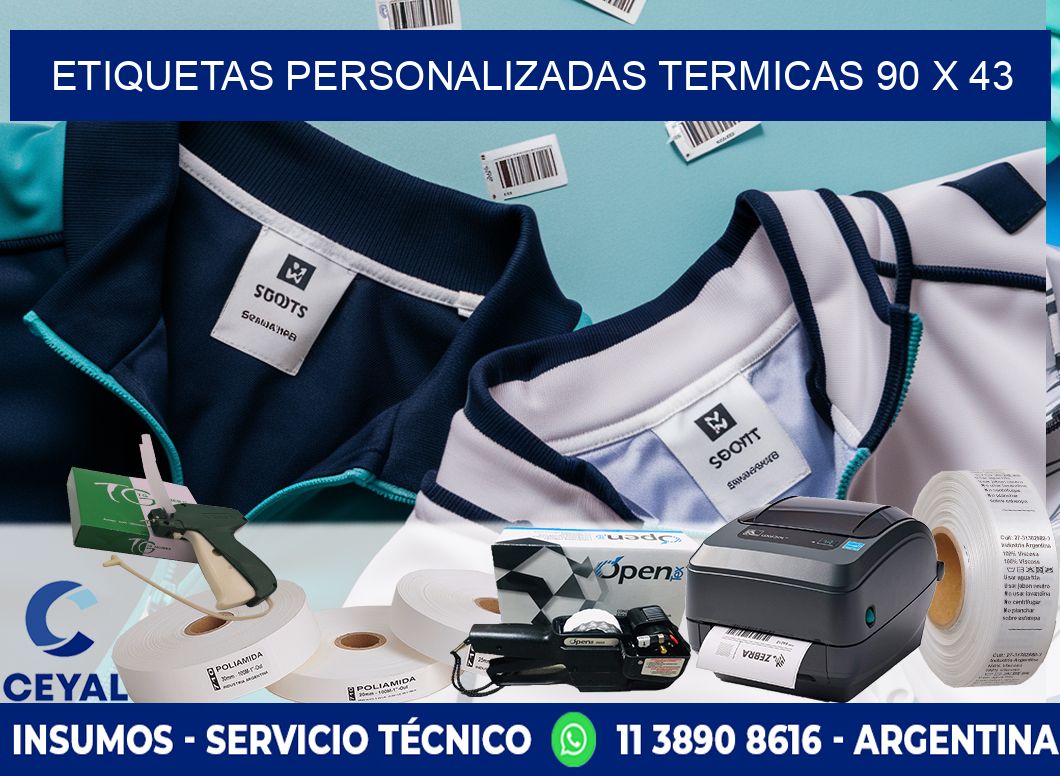 ETIQUETAS PERSONALIZADAS TERMICAS 90 x 43