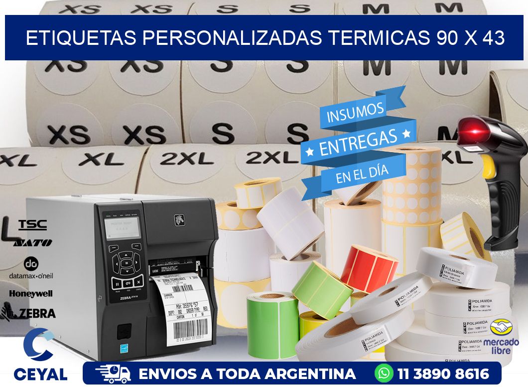 ETIQUETAS PERSONALIZADAS TERMICAS 90 x 43