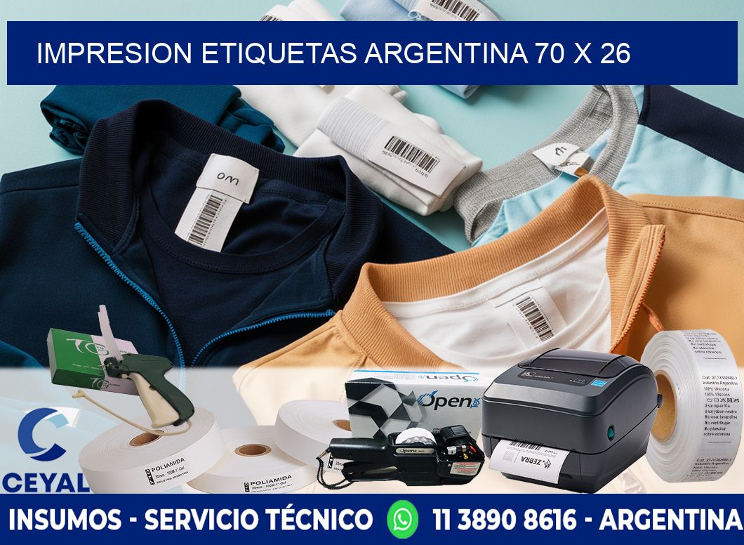 IMPRESION ETIQUETAS ARGENTINA 70 x 26